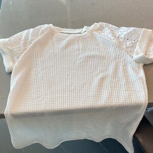 White Eyelet Kids Top